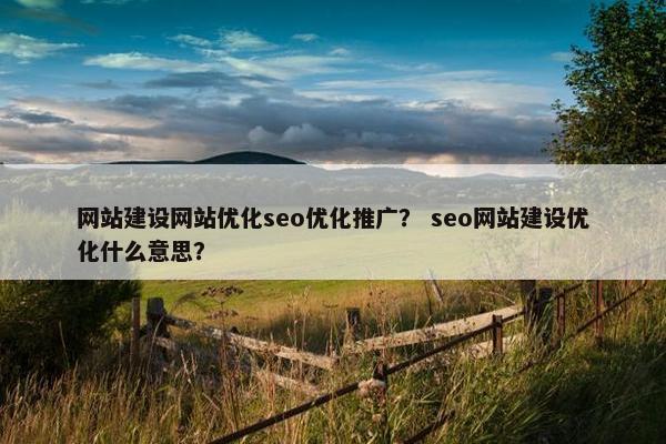 网站建设网站优化seo优化推广？ seo网站建设优化什么意思？