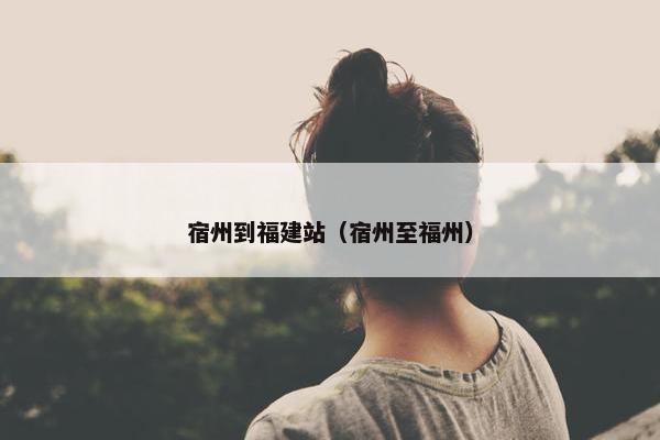 宿州到福建站（宿州至福州）