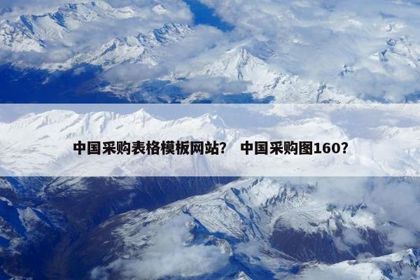 中国采购表格模板网站？ 中国采购图160？