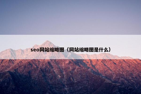 seo网站缩略图（网站缩略图是什么）