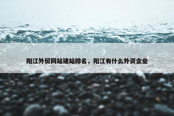 阳江外贸网站建站排名，阳江有什么外资企业