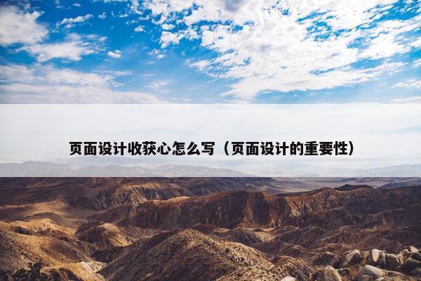 页面设计收获心怎么写（页面设计的重要性）