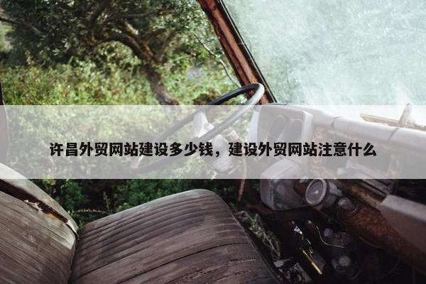 许昌外贸网站建设多少钱，建设外贸网站注意什么