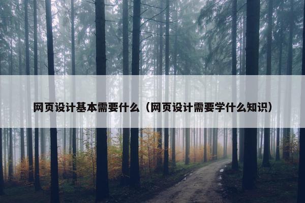 网页设计基本需要什么（网页设计需要学什么知识）
