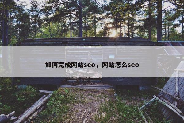 如何完成网站seo，网站怎么seo
