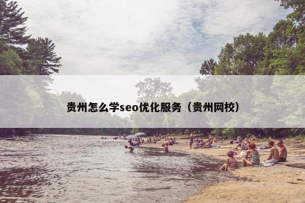 贵州怎么学seo优化服务（贵州网校）