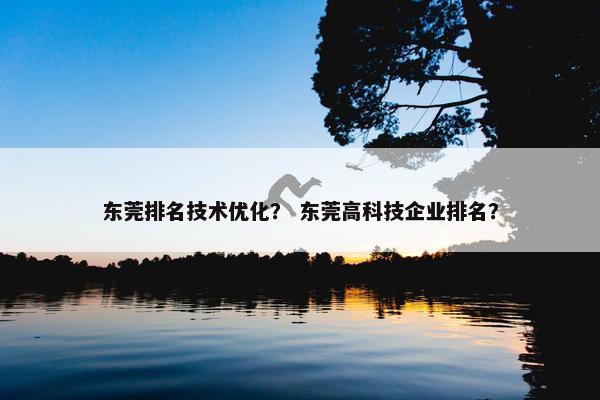 东莞排名技术优化？ 东莞高科技企业排名？