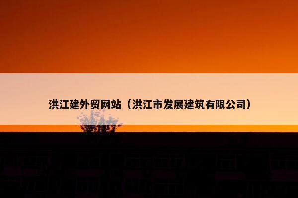 洪江建外贸网站（洪江市发展建筑有限公司）