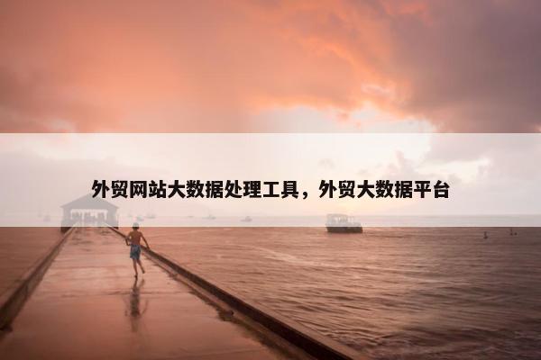 外贸网站大数据处理工具，外贸大数据平台