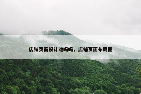 店铺页面设计难吗吗，店铺页面布局图