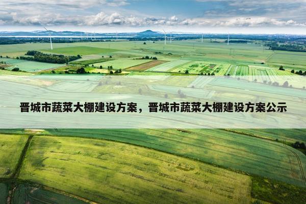 晋城市蔬菜大棚建设方案，晋城市蔬菜大棚建设方案公示