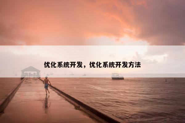 优化系统开发，优化系统开发方法