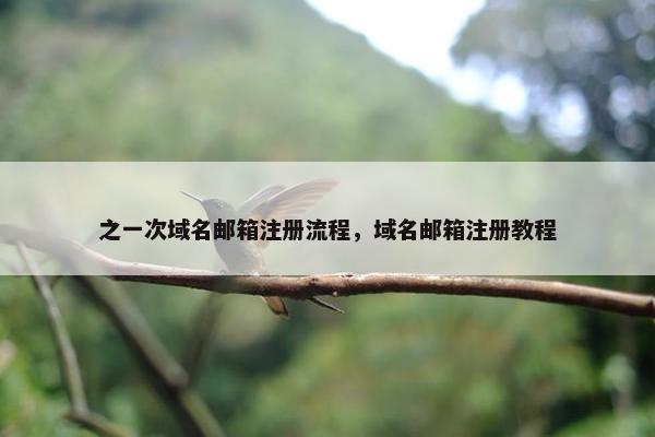 之一次域名邮箱注册流程，域名邮箱注册教程