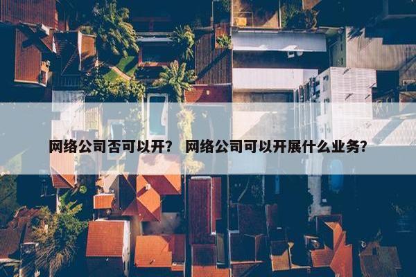 网络公司否可以开？ 网络公司可以开展什么业务？