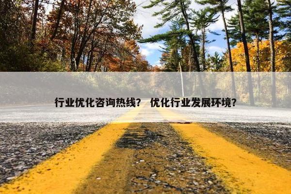 行业优化咨询热线？ 优化行业发展环境？