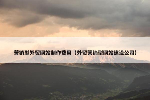 营销型外贸网站制作费用（外贸营销型网站建设公司）