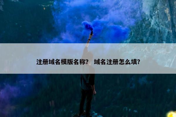 注册域名模版名称？ 域名注册怎么填？