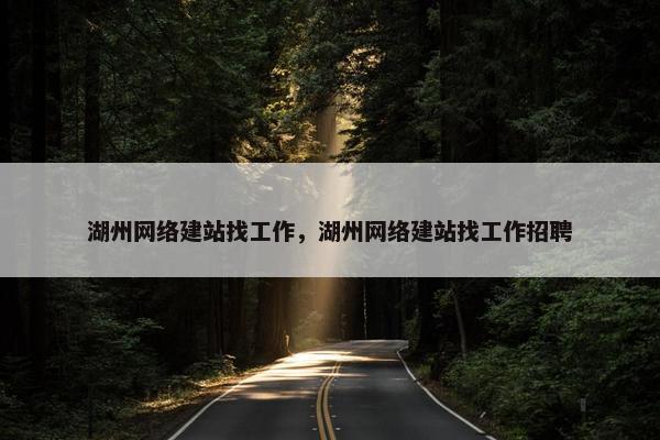 湖州网络建站找工作，湖州网络建站找工作招聘