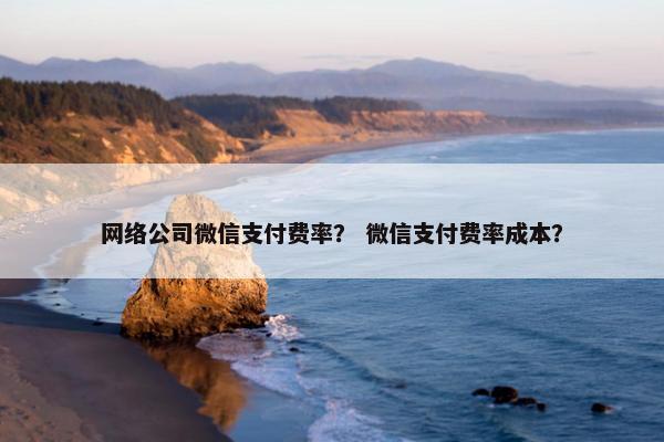 网络公司微信支付费率？ 微信支付费率成本？
