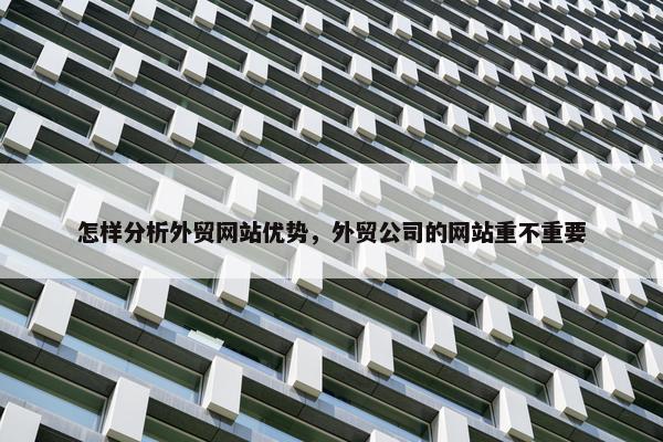 怎样分析外贸网站优势，外贸公司的网站重不重要