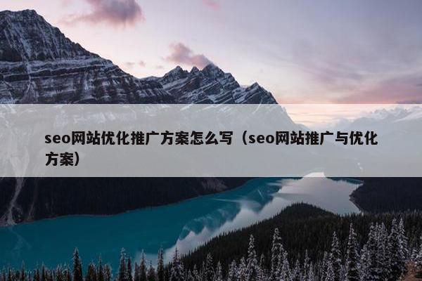 seo网站优化推广方案怎么写（seo网站推广与优化方案）