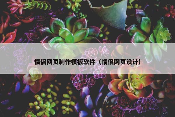 情侣网页制作模板软件（情侣网页设计）