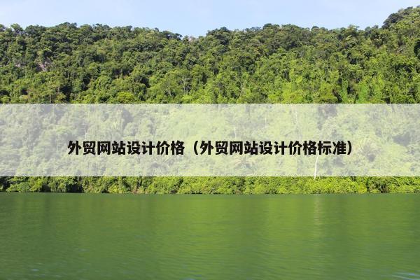 外贸网站设计价格（外贸网站设计价格标准）