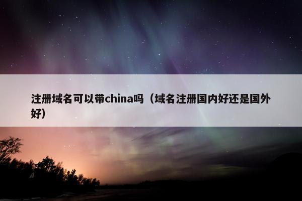 注册域名可以带china吗（域名注册国内好还是国外好）