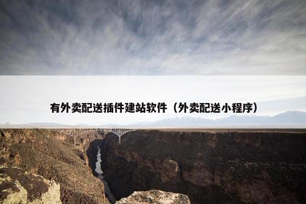 有外卖配送插件建站软件（外卖配送小程序）