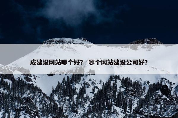 成建设网站哪个好？ 哪个网站建设公司好？