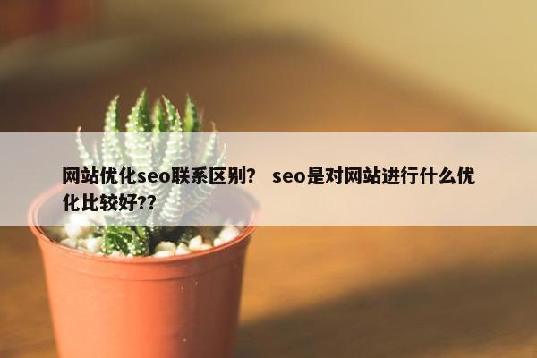 网站优化seo联系区别？ seo是对网站进行什么优化比较好?？