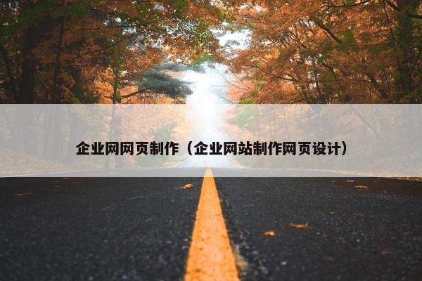 企业网网页制作（企业网站制作网页设计）