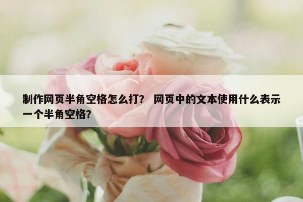制作网页半角空格怎么打？ 网页中的文本使用什么表示一个半角空格？