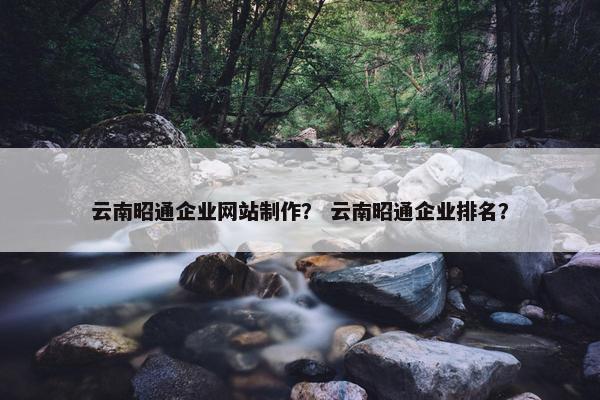 云南昭通企业网站制作？ 云南昭通企业排名？