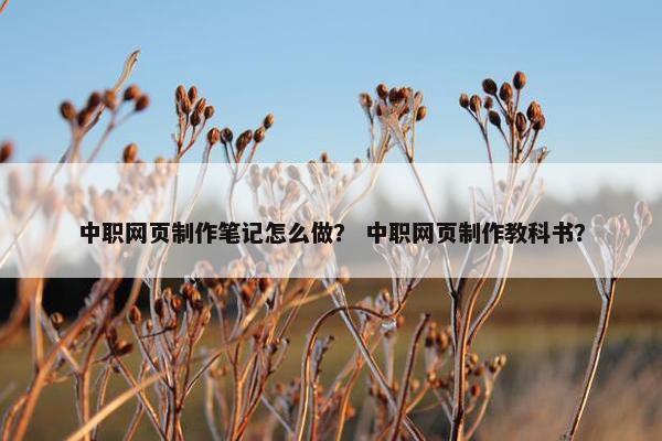 中职网页制作笔记怎么做？ 中职网页制作教科书？