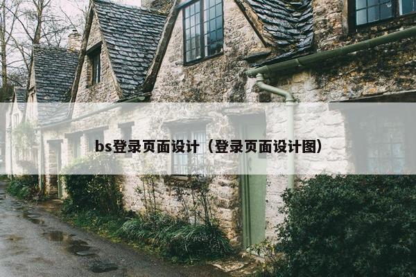 bs登录页面设计（登录页面设计图）
