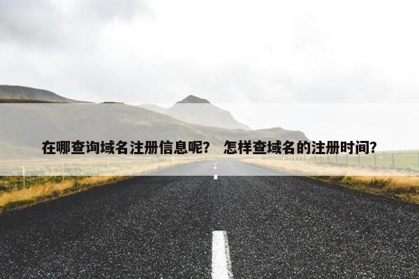 在哪查询域名注册信息呢？ 怎样查域名的注册时间？