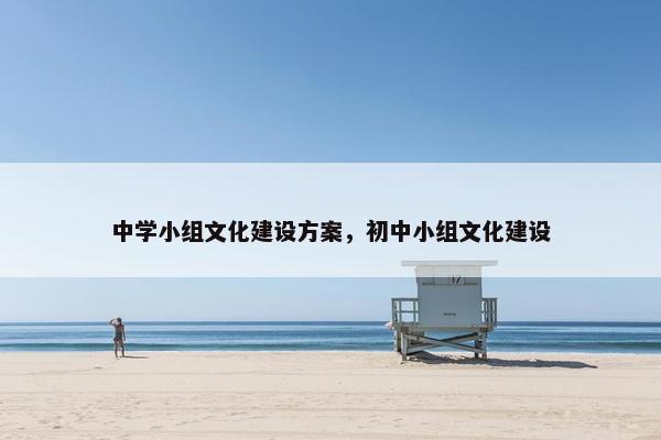 中学小组文化建设方案，初中小组文化建设