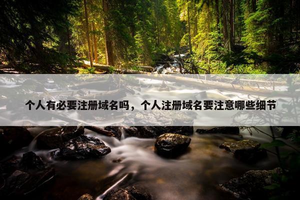 个人有必要注册域名吗，个人注册域名要注意哪些细节