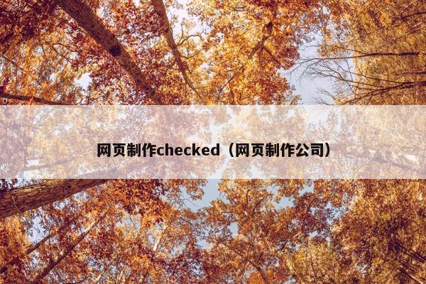 网页制作checked（网页制作公司）