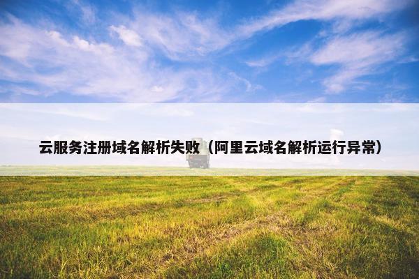 云服务注册域名解析失败（阿里云域名解析运行异常）