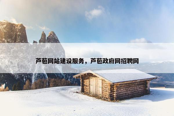 芦苞网站建设服务，芦苞政府网招聘网