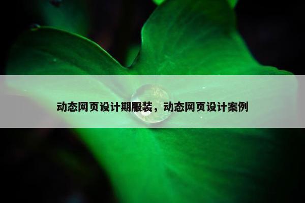 动态网页设计期服装，动态网页设计案例