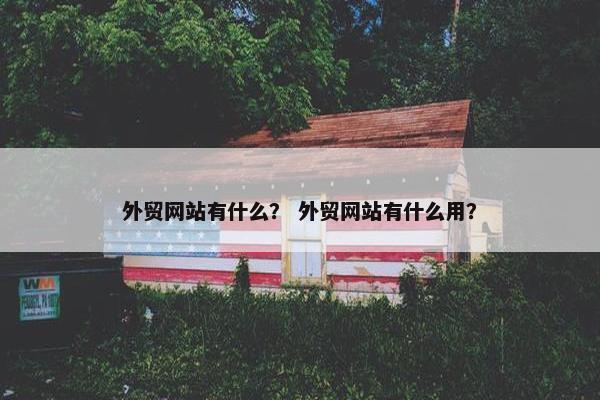 外贸网站有什么？ 外贸网站有什么用？
