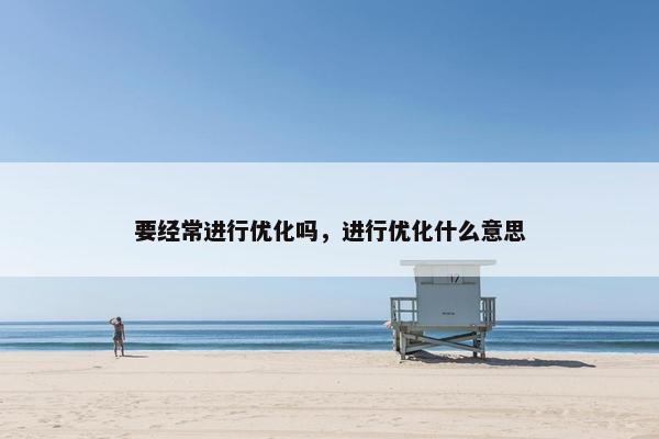 要经常进行优化吗，进行优化什么意思
