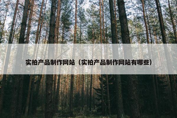 实拍产品制作网站（实拍产品制作网站有哪些）