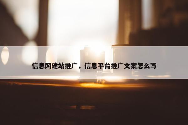 信息网建站推广，信息平台推广文案怎么写