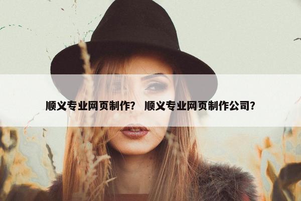 顺义专业网页制作？ 顺义专业网页制作公司？