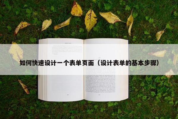 如何快速设计一个表单页面（设计表单的基本步骤）