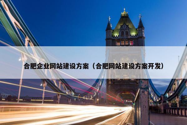 合肥企业网站建设方案（合肥网站建设方案开发）